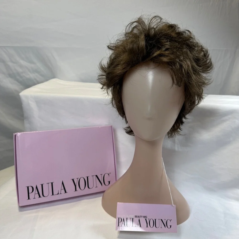 Paula Young Rockwood-A Wig Womens Average Size 10 Brown Short Layered Synthetic